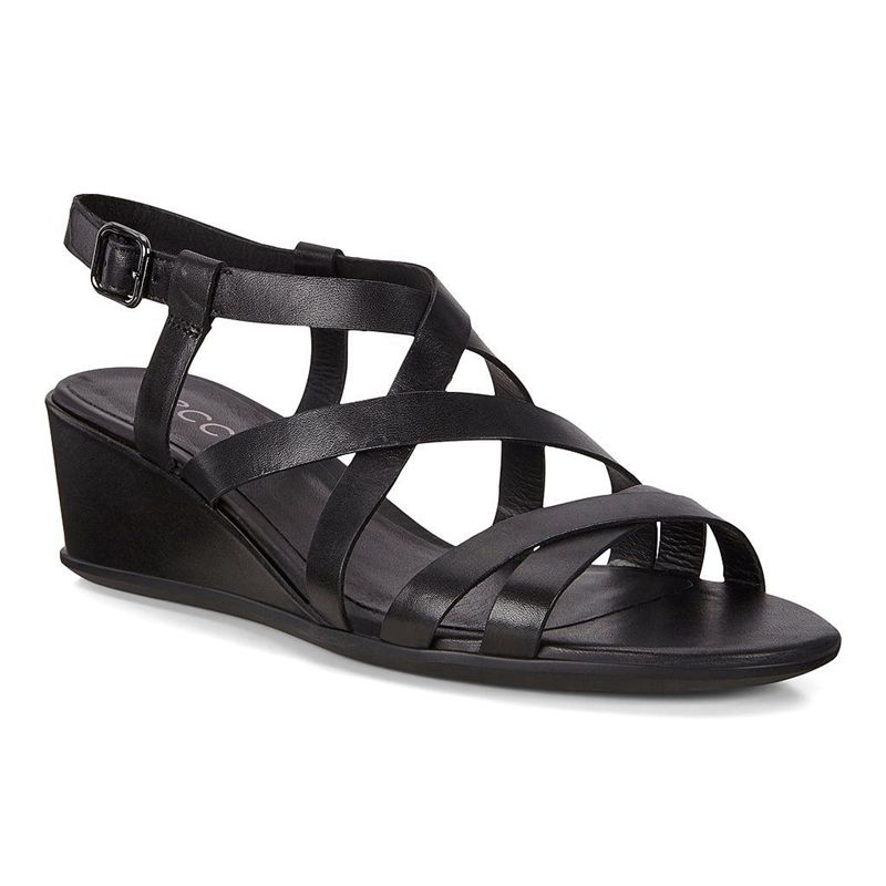 Women Ecco Shape 35 Wedge Sandal - Sandals Black - India WUFPJE973